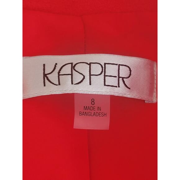 Kasper Suit Jacket Size 8 Red color Bright and Colorful Long Sleeve - Picture 3 of 8